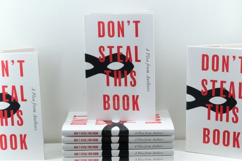 Stack of books with the title Don't Steal This Book